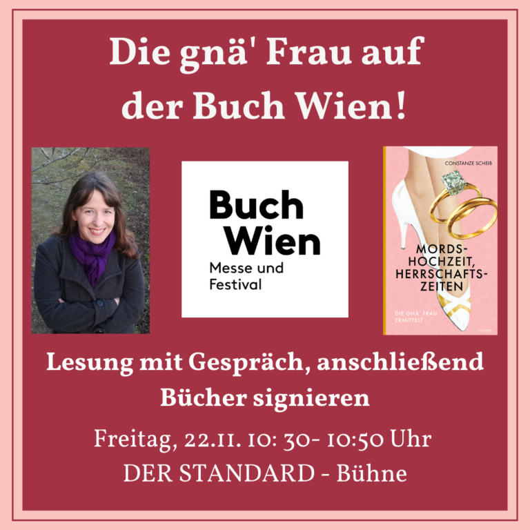 Ankündigung zur Lesung auf der Buch Wien am 22.11. um 10:30 auf der DER STANDARD Bühne